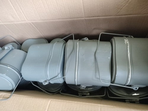 Kochgeschirr, Grau (Alter?, Mit Lackmängel, Innen Optisch Ungebraucht), Je Set