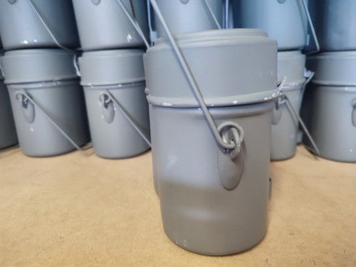 Kochgeschirr, Grau (Alter?, Mit Lackmängel, Innen Optisch Ungebraucht), Je Set