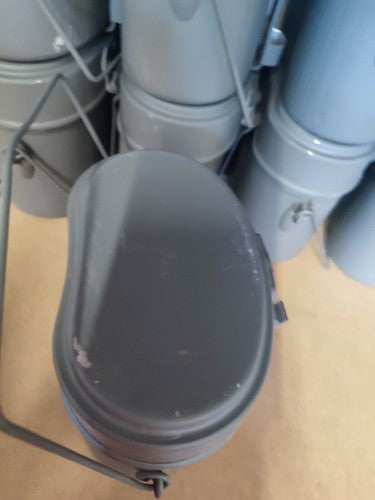 Kochgeschirr, Grau (Alter?, Mit Lackmängel, Innen Optisch Ungebraucht), Je Set