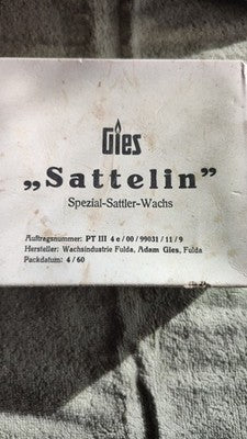 Gies "Sattelin" Spezial-Sattler-Wachs ehemals Bundeswehr, 1960 er, je 50 g Stück