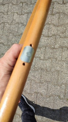 2 x Bundeswehr Krücke, Holz; Länge 119 cm, mit Gummifuss