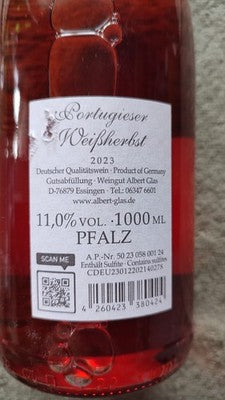 2 x Weingut Albert Glas; Portugieser Weißherbst, Halbtrocken; 2023, á 1 l