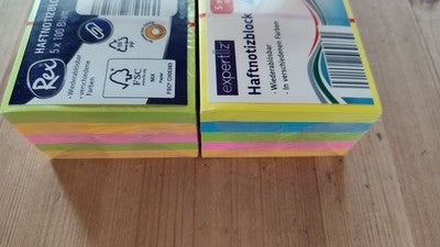 6 x expertiz® oder Rex® Haftnotizblock, á 5 x 100 Blatt, 76x76mm