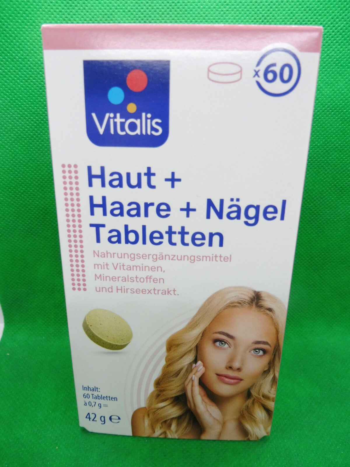 2 x Vitalis Haut + Haare + Nägel Tabletten, PG: 60 Tabl á 0,7 g, (MHD: 04.2026)