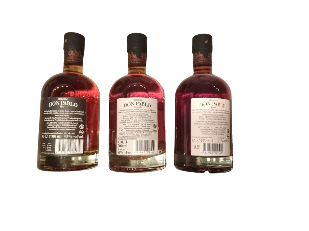 Don Pablo Rum, á 0,7 L; 3 Sorten je 1 Flasche