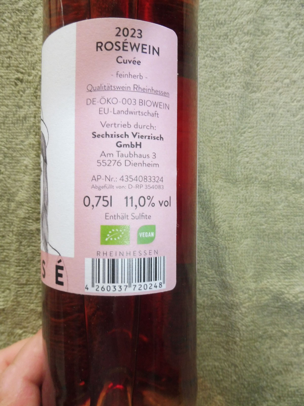 2 x Sechzisch Vierzisch Rosewein Cuvée; á 0,75 l; 11,0% vol.