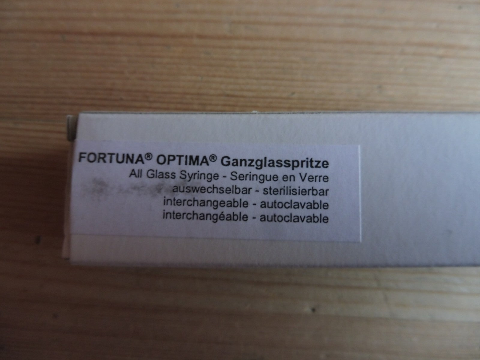 Fortuna® Optima® Ganzglasspritze,  hier: 10 ml (kleinste Verpackung)