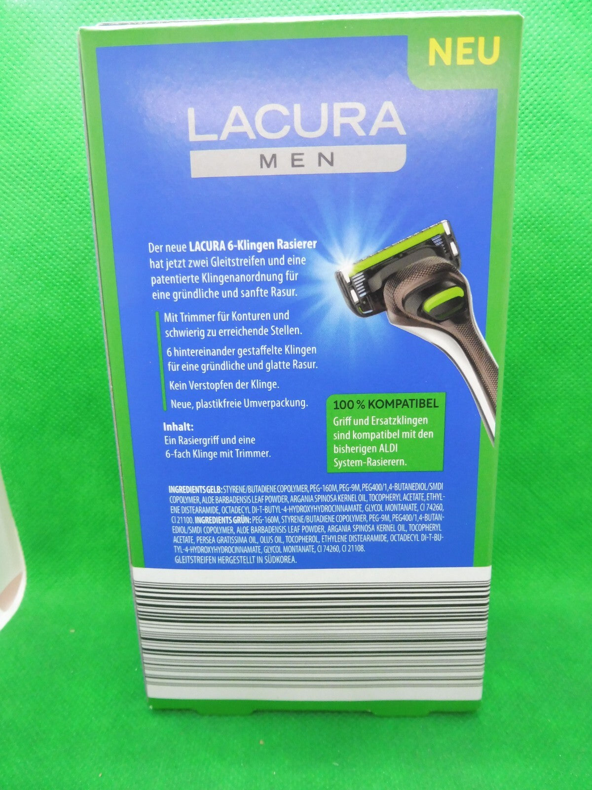 Lacura Men, 6-Klingen-Rasierer +  Ersatzklingen (3 EA je Pack)