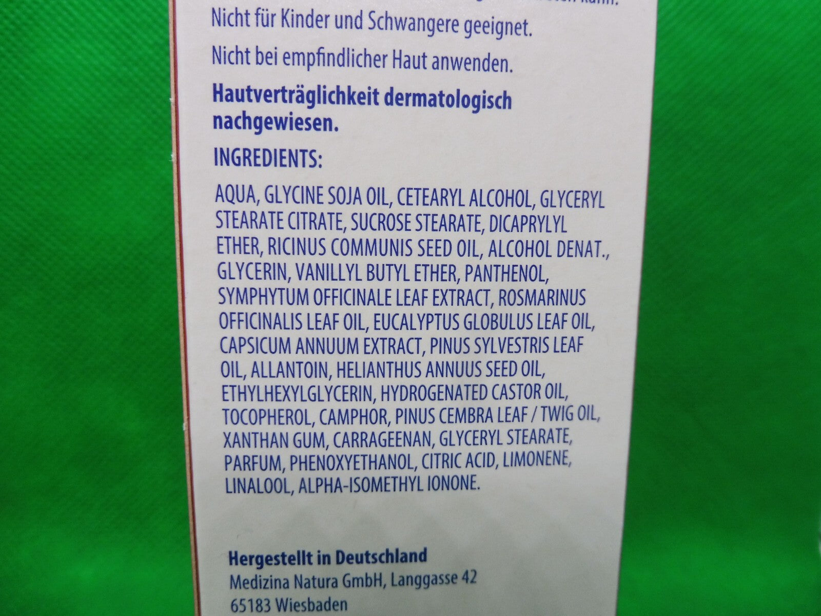 Vitalis Wärme-Pflege-Balsam, á 100 ml m.Beinwelltinktur&äth.Öl, (120,00 €/L)