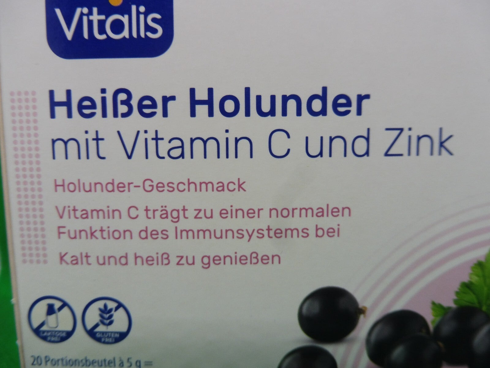 Vitalis® Heiße Holunder mit Vitamin C und Zink; á 20 Bt á 5 g (90,00 €/kg)