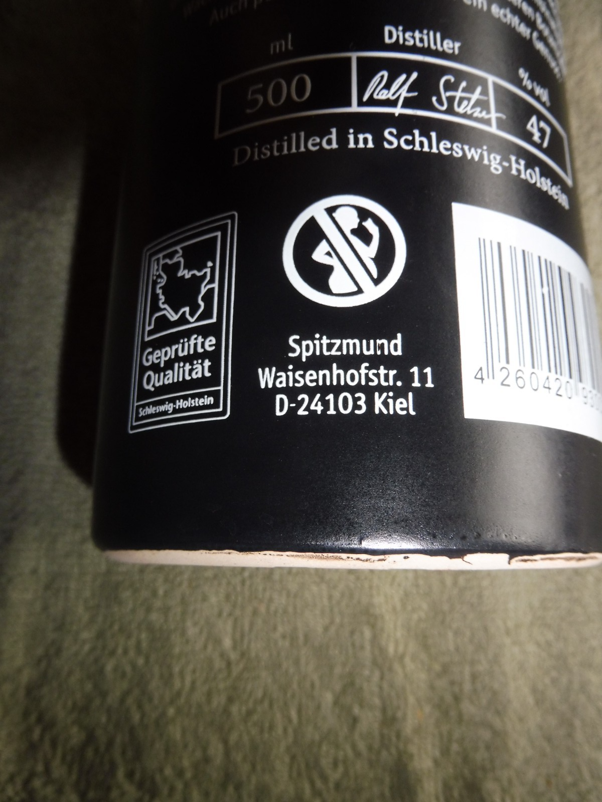 Spitzmund Gin, Handcrafted 47% vol; á 0,5 l