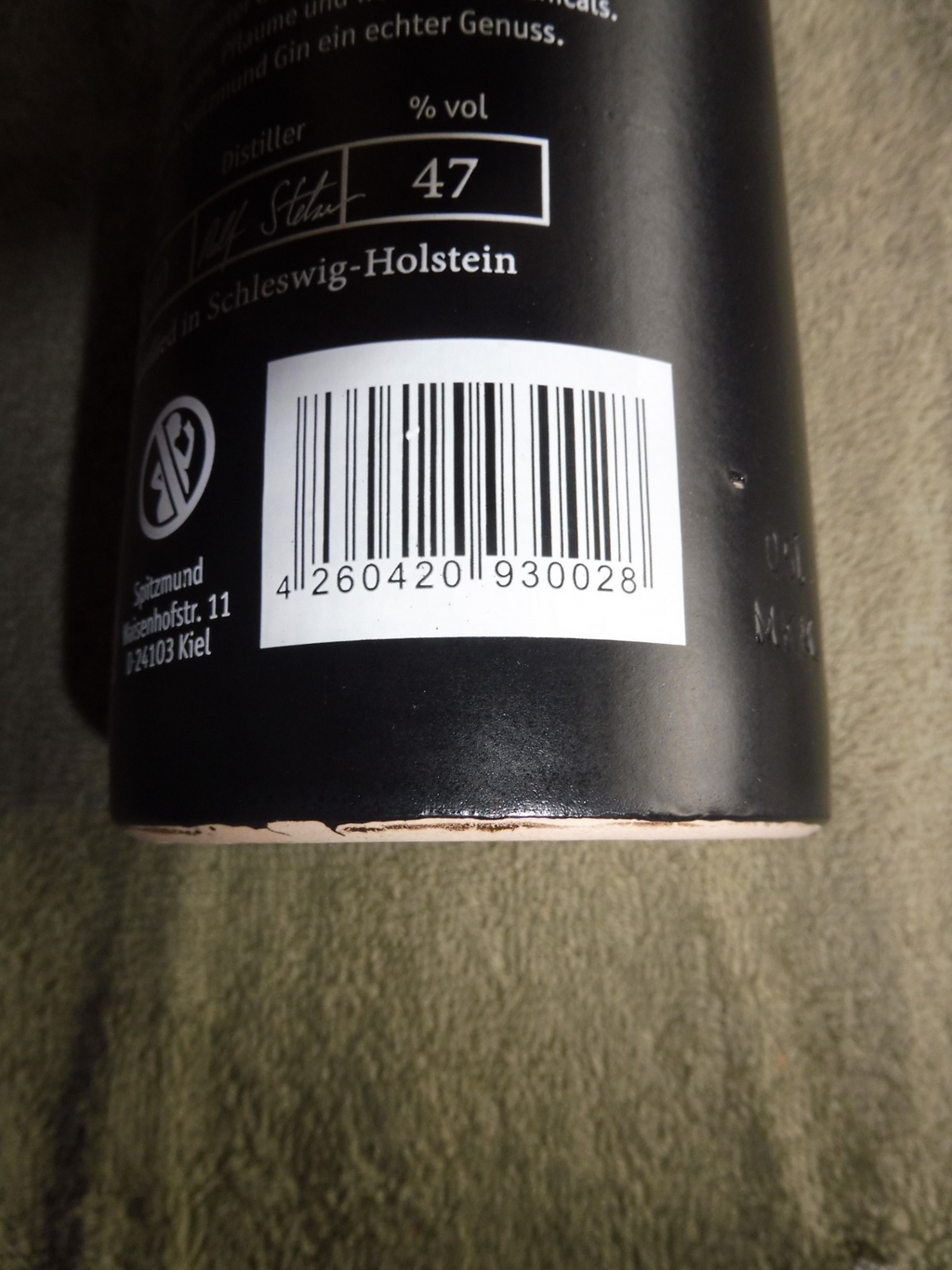 Spitzmund Gin, Handcrafted 47% vol; á 0,5 l