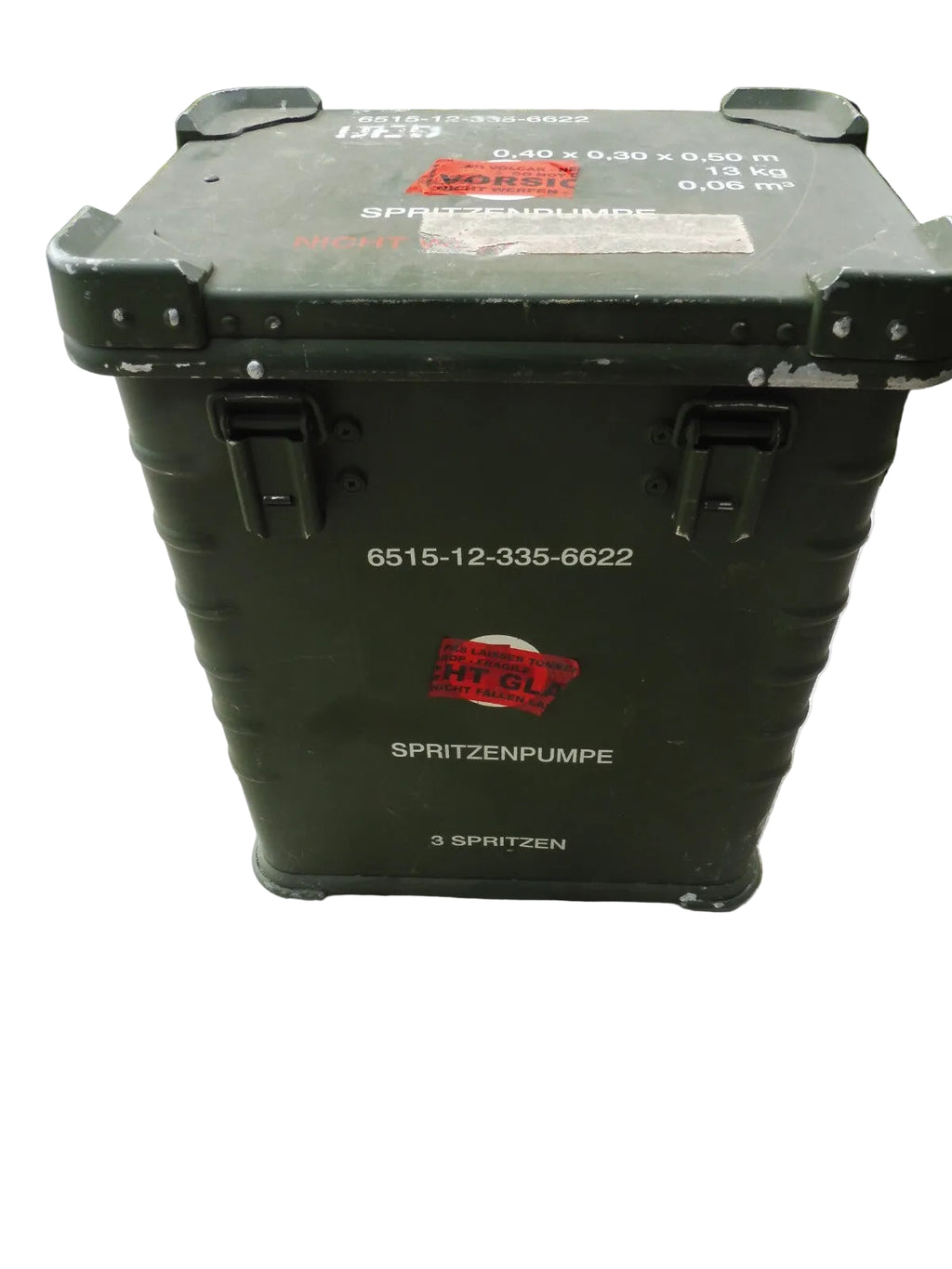 Bundeswehr Zarges-/ Alukiste A10Y (ca. 0,40x0,30x0,50 m) Spritzenpumpe