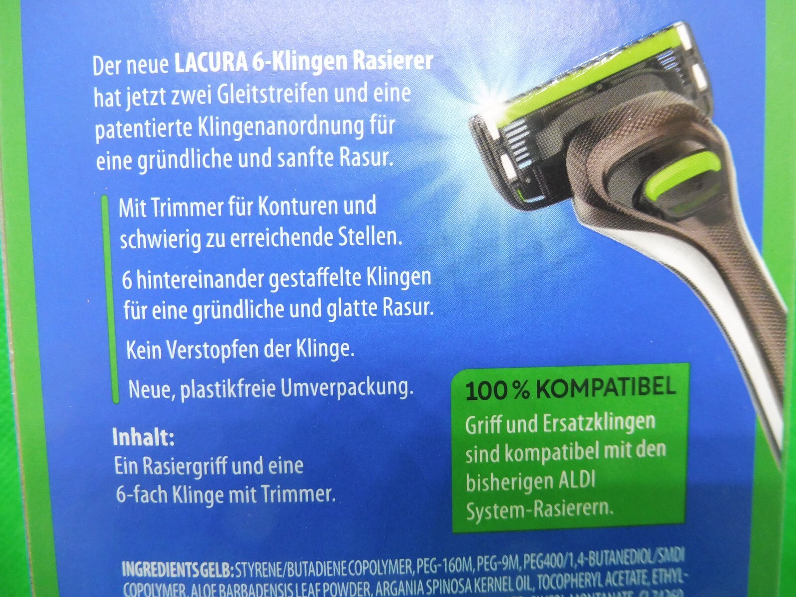 Lacura Men, 6-Klingen-Rasierer (1 Rasiergriff mit 1 Rasierklinge)