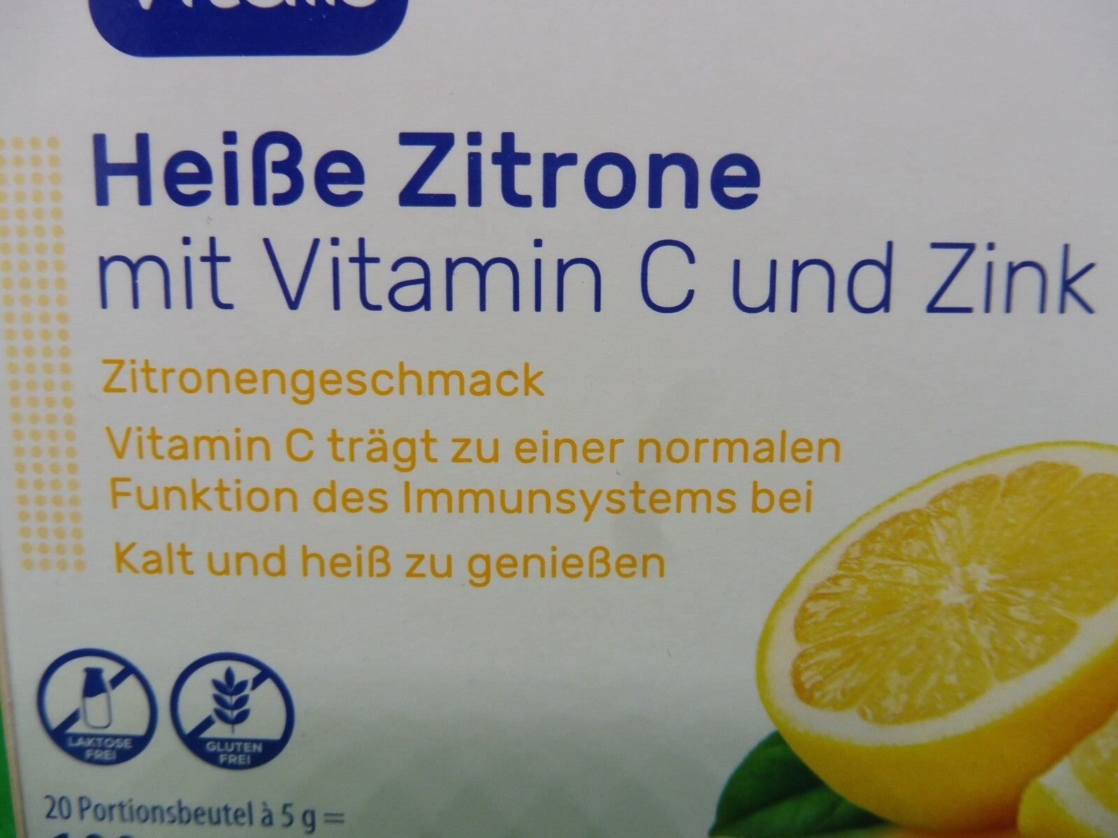 Vitalis® Heiße Zitrone mit Vitamin C und Zink; 20 BT á 5 g