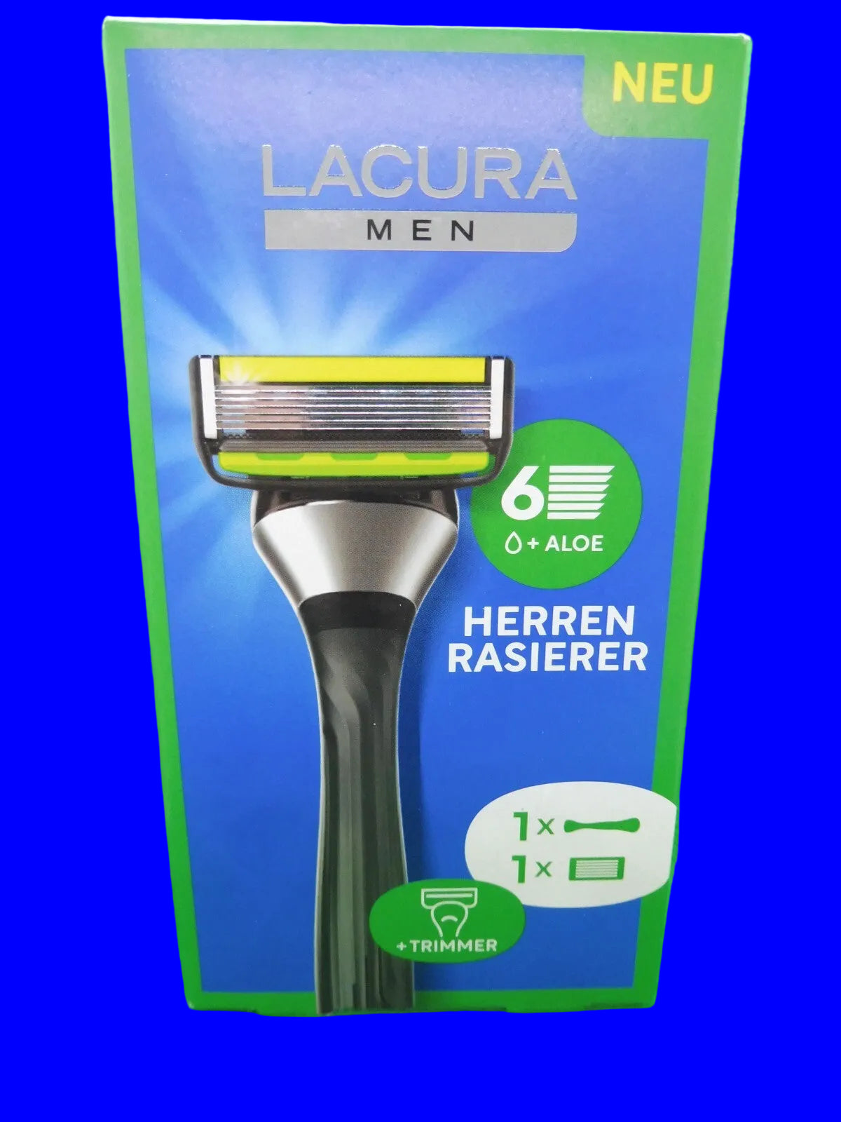 Lacura Men, 6-Klingen-Rasierer (1 Rasiergriff mit 1 Rasierklinge)