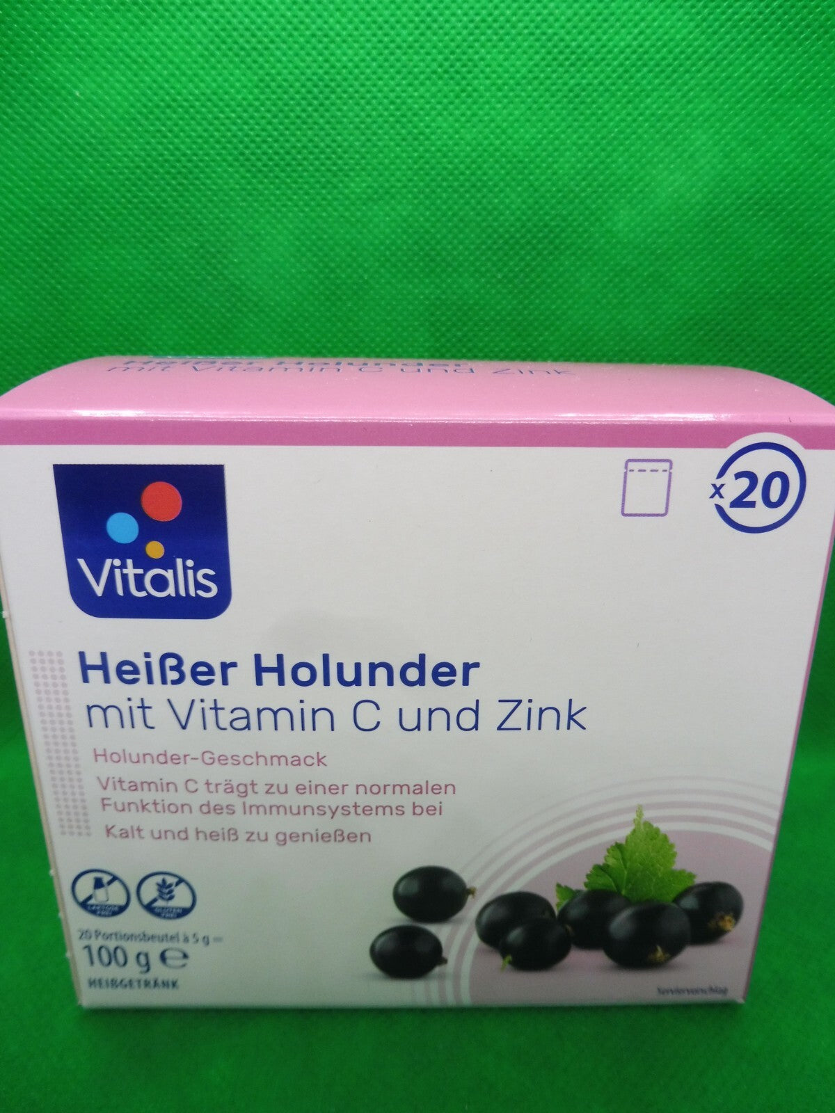 Vitalis® Heiße Holunder mit Vitamin C und Zink; á 20 Bt á 5 g (90,00 €/kg)