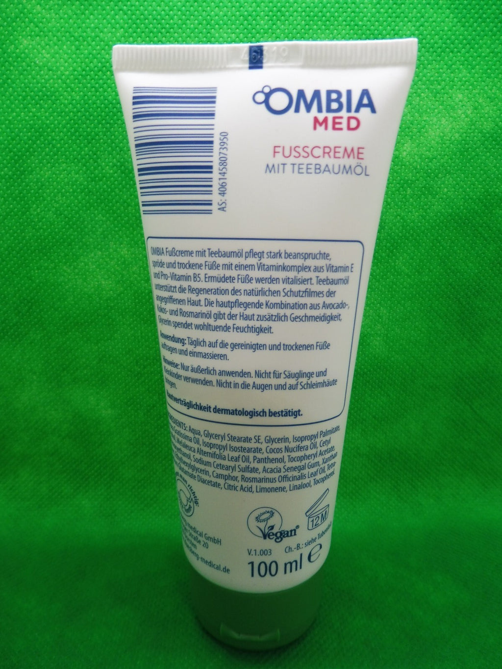 1 x Ombia Med Fusscreme, á 100 ml, mit Teebaumöl (90,00 €/l)