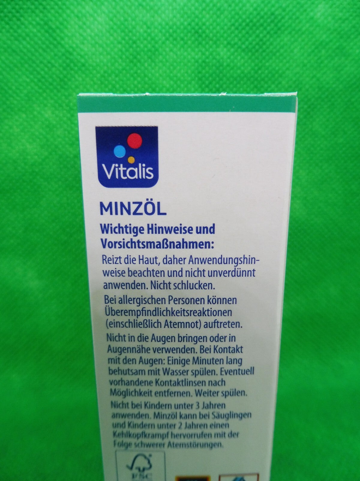 3 x Vitalis Minzöl, á 30 ml