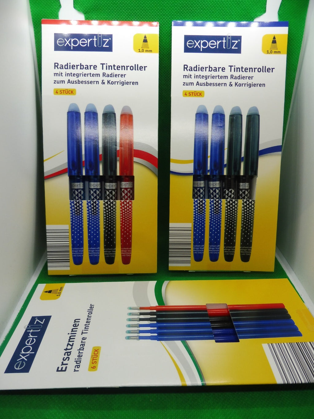 expertiz® Radierbarer Tintenroller; 1,0 mm Schreibspitze od. Nachfüllpackung