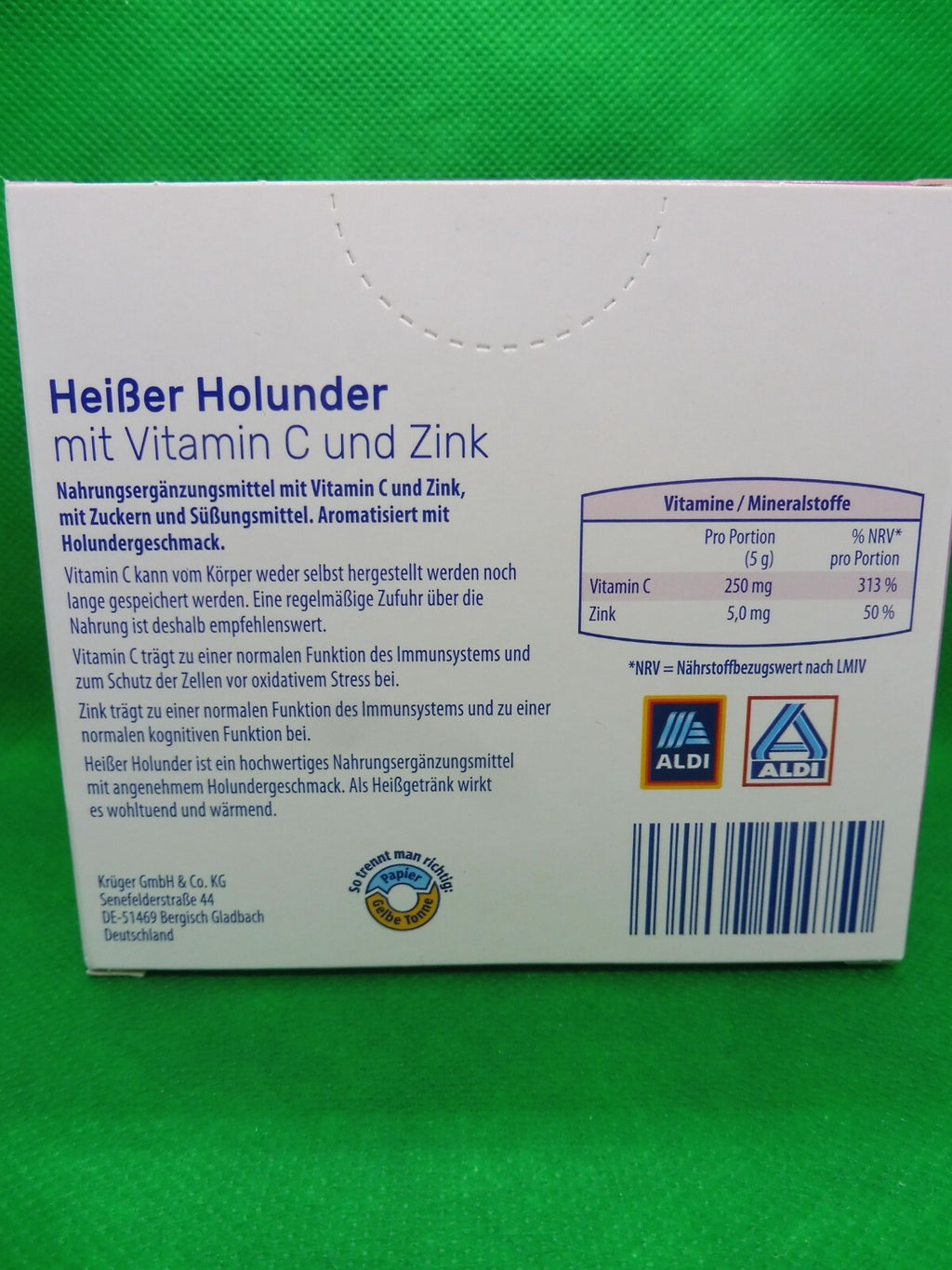 Vitalis® Heiße Holunder mit Vitamin C und Zink; á 20 Bt á 5 g (90,00 €/kg)