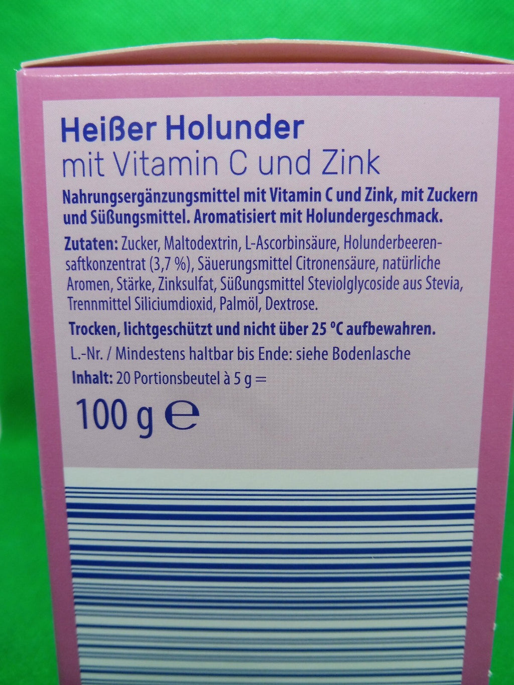 Vitalis® Heiße Holunder mit Vitamin C und Zink; á 20 Bt á 5 g (90,00 €/kg)