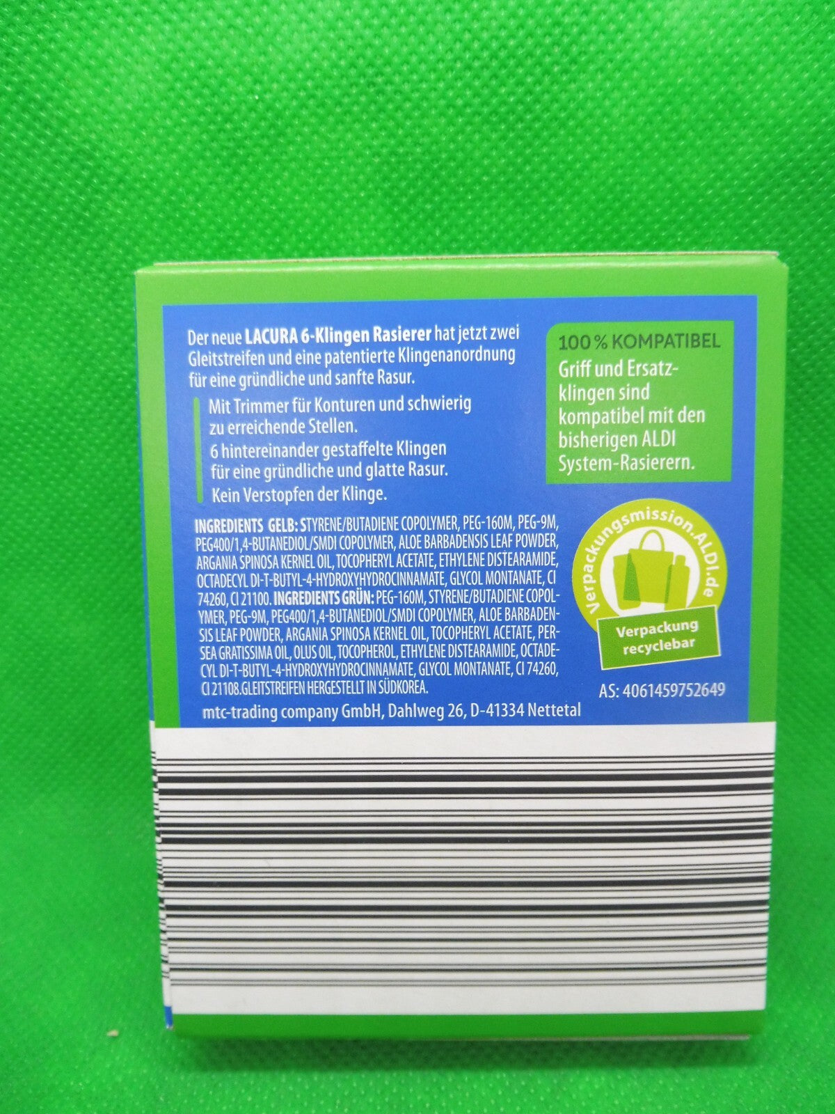 Lacura Men Ersatzklingen für 6-Klingen-Rasierer (á 3 Stück/ Packung)