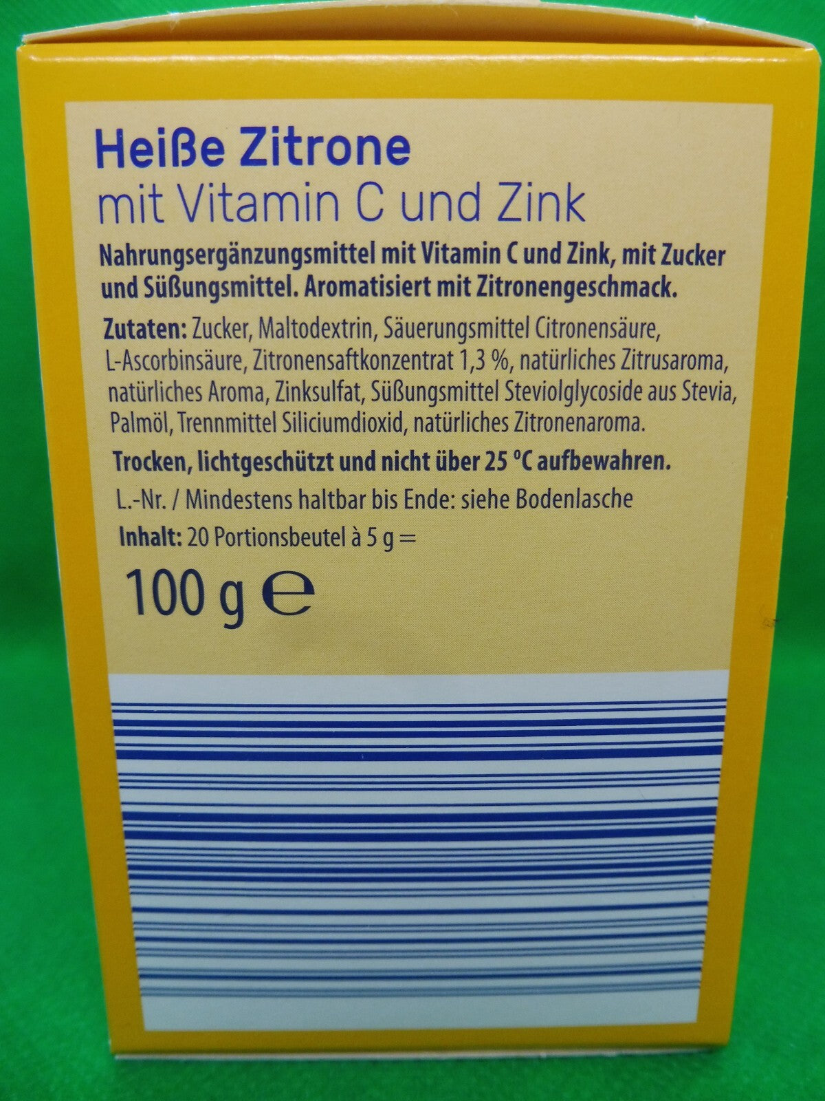 Vitalis® Heiße Zitrone mit Vitamin C und Zink; 20 BT á 5 g