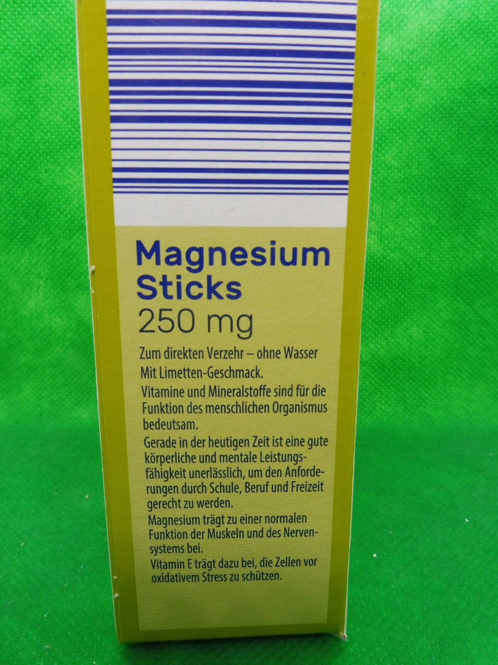 5 x Vitalis Magnesium Sticks,  á 20Bt; Geschmack: Limette