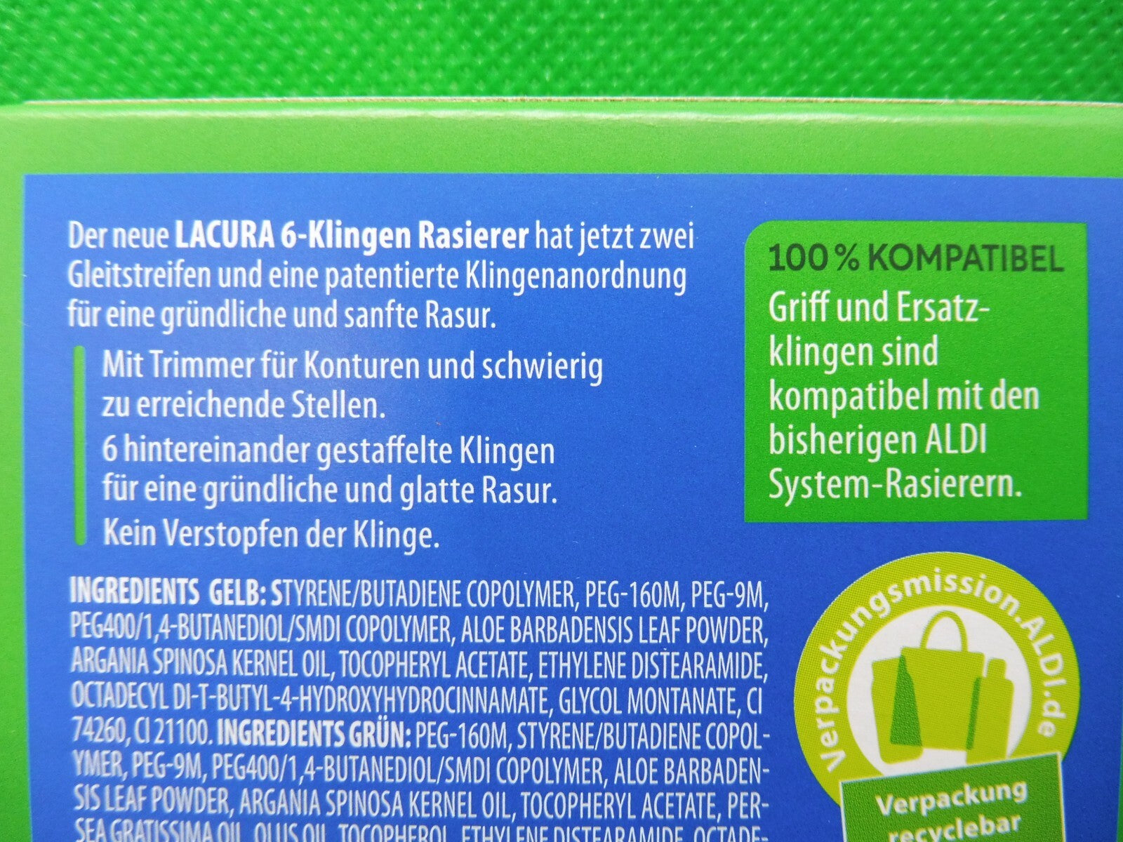 Lacura Men Ersatzklingen für 6-Klingen-Rasierer (á 3 Stück/ Packung)