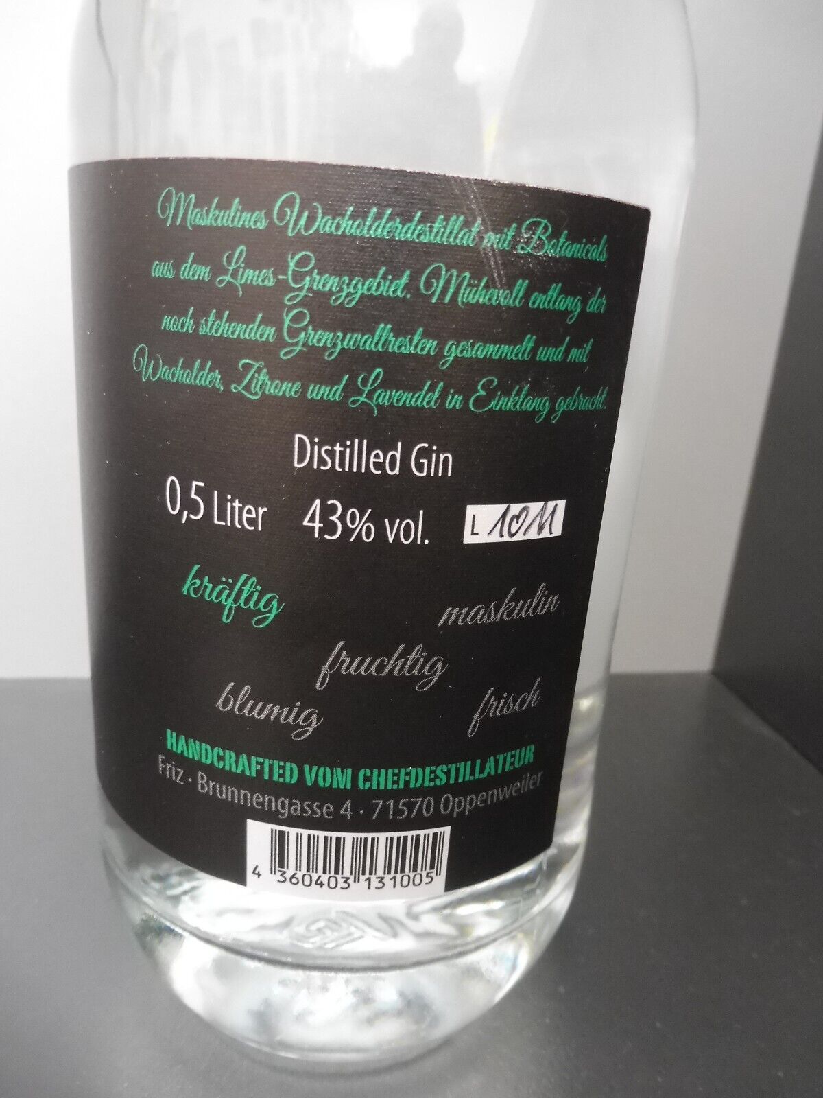 Brennfactum Grenzwall Gin, á 0,5 L (43% Vol)