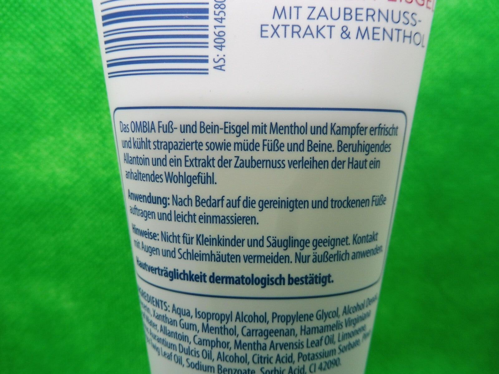 2 x Ombia Med Fuss- & Bein-Eisgel, á 100 ml, mit Zauber-Nussextrakt & Menthol