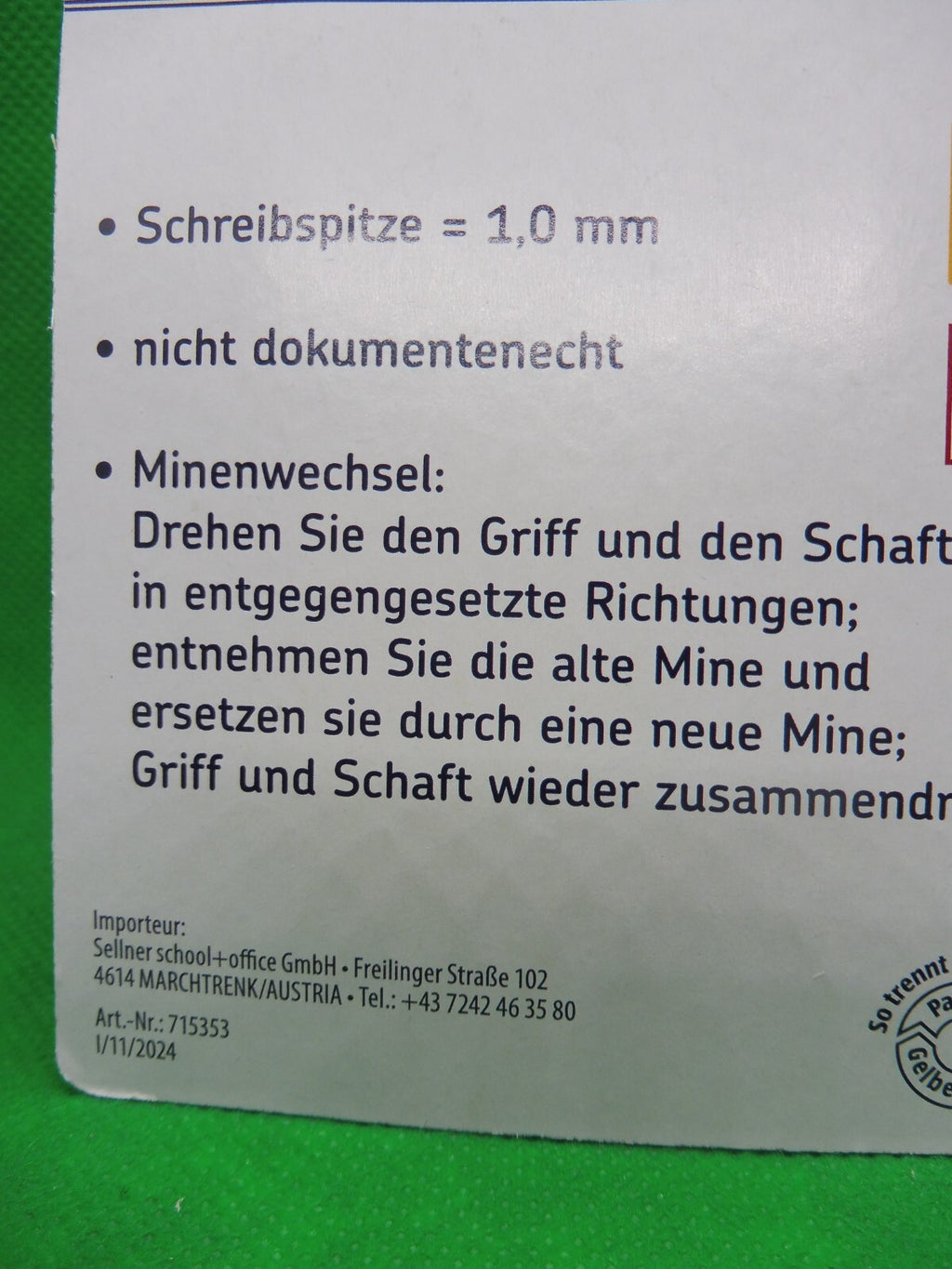 expertiz® Radierbarer Tintenroller; 1,0 mm Schreibspitze od. Nachfüllpackung