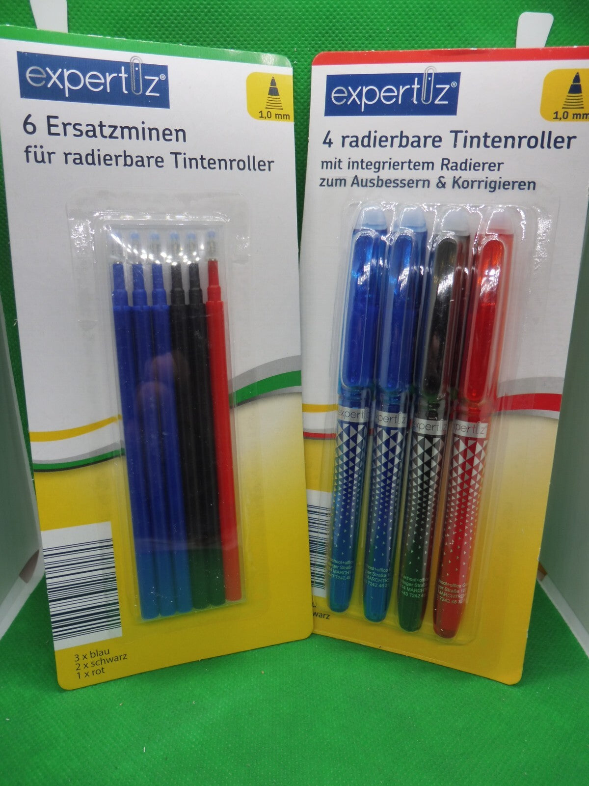 expertiz® Radierbarer Tintenroller; 1,0 mm Schreibspitze od. Nachfüllpackung