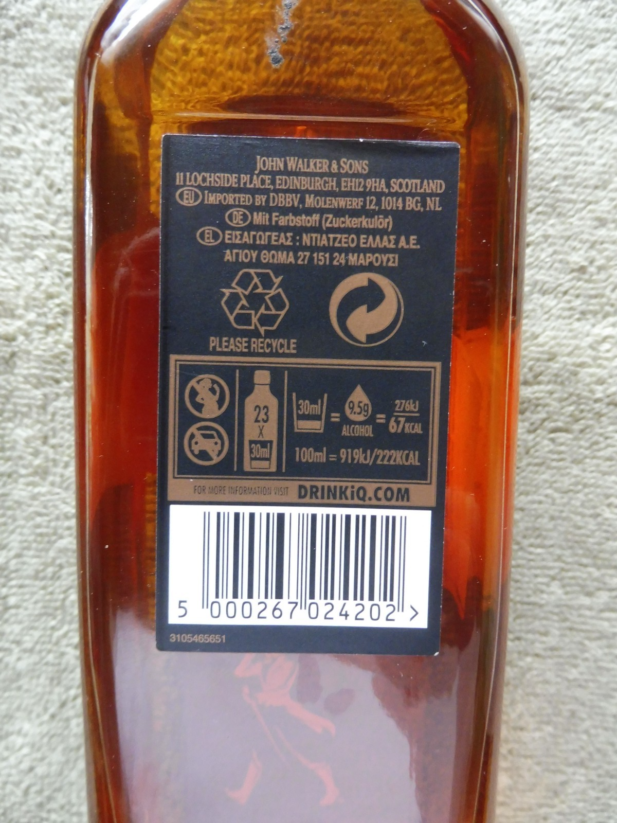 Johnny Walker Black Label, Aged 12 Years, 0,7l; 40%vol.