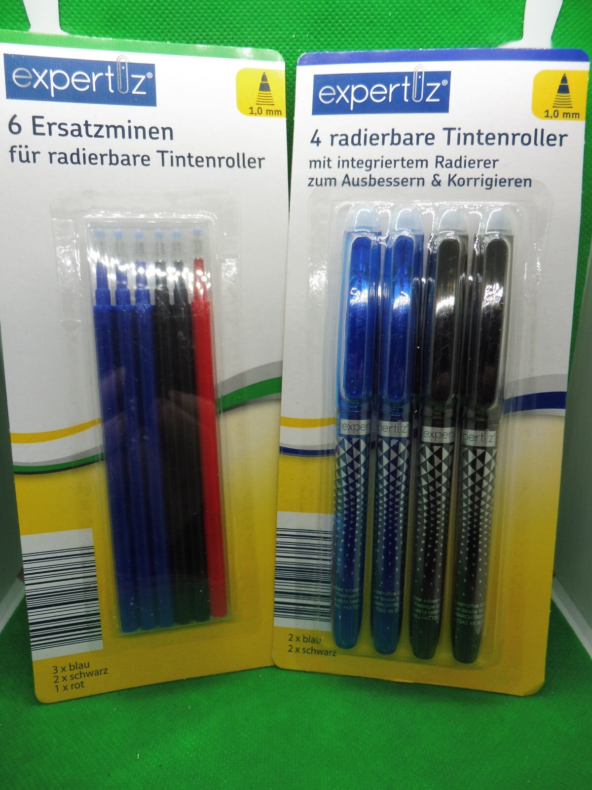 expertiz® Radierbarer Tintenroller; 1,0 mm Schreibspitze od. Nachfüllpackung