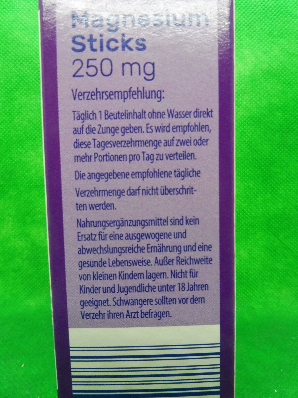 5 x Vitalis® Magnesium Sticks 250 mg; je 20 Bt á 1,5 g; Waldfrucht