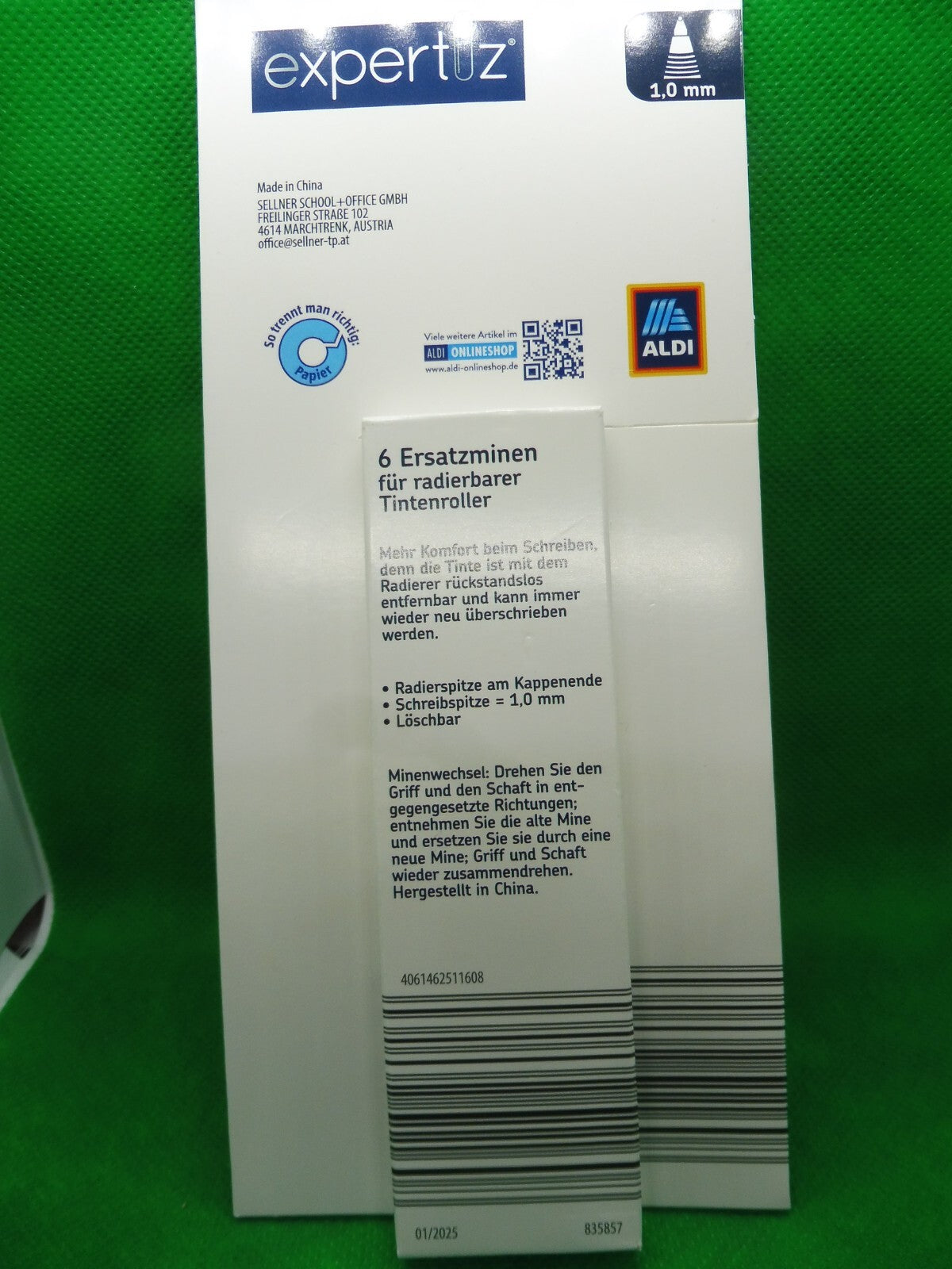 expertiz® Radierbarer Tintenroller; 1,0 mm Schreibspitze od. Nachfüllpackung