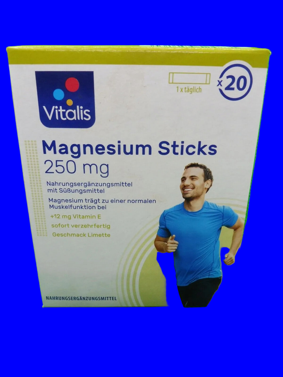 5 x Vitalis Magnesium Sticks,  á 20Bt; Geschmack: Limette