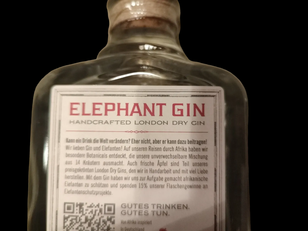 Elephant  Gin (45% vol.;  je Flasche á 0,5 l)