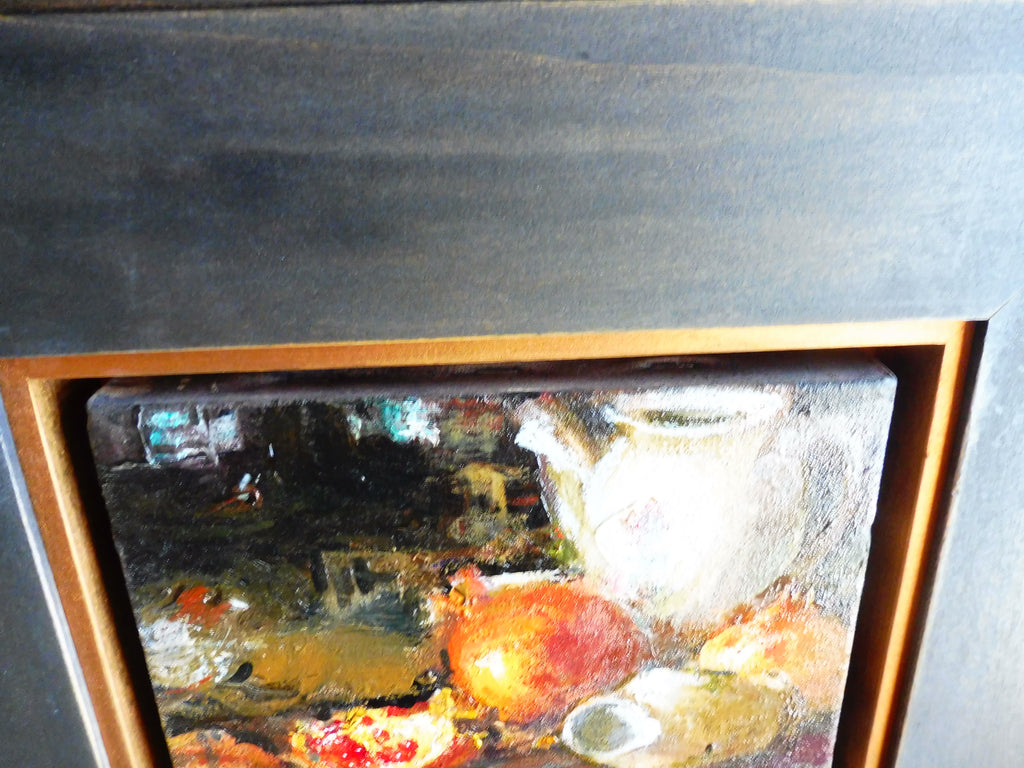 Christos Pallantzas Stilleben, ca. 20,5 x 15 cm, Rahmen 39,2 x 34,4 cm, 2 Bilder