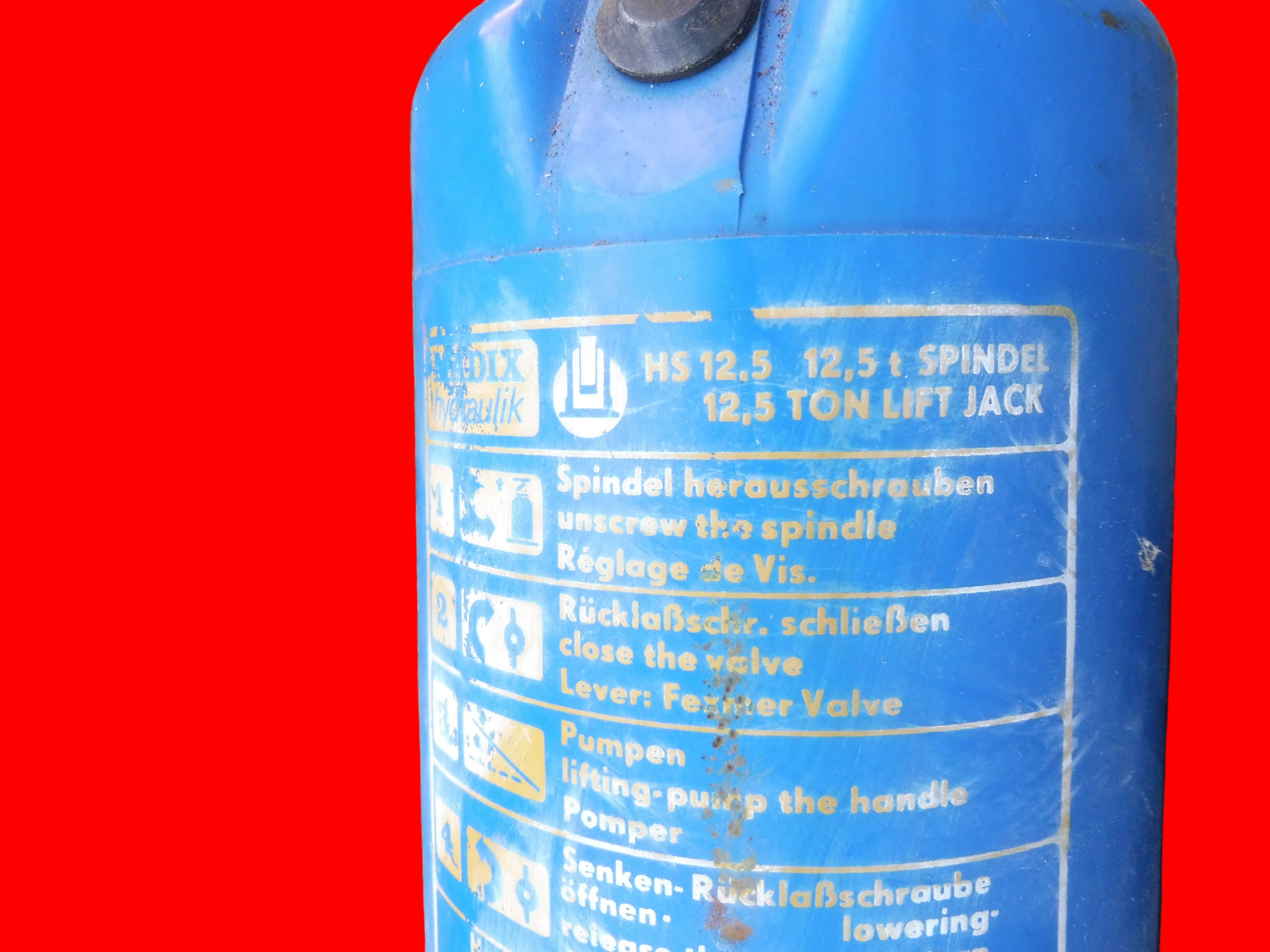 DDR; MADIX Hydraulischer Wagenheber HS 12,5 Spindel, o. Hubstange, Bunkerbestand