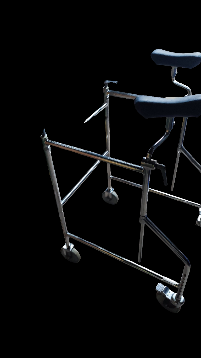 Bundeswehr Gehgestell, Fahrbar ohne Umverpackung, ca. 1975, n u r A b h o l u n g