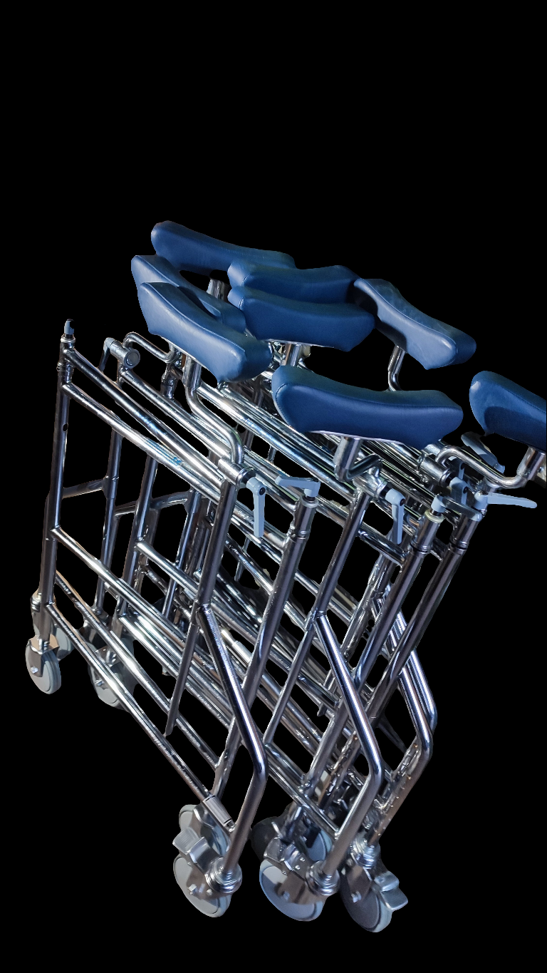 Bundeswehr Gehgestell, Fahrbar ohne Umverpackung, ca. 1975, n u r A b h o l u n g