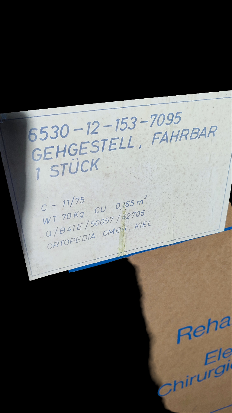 Bundeswehr Gehgestell, Fahrbar ohne Umverpackung, ca. 1975, n u r A b h o l u n g