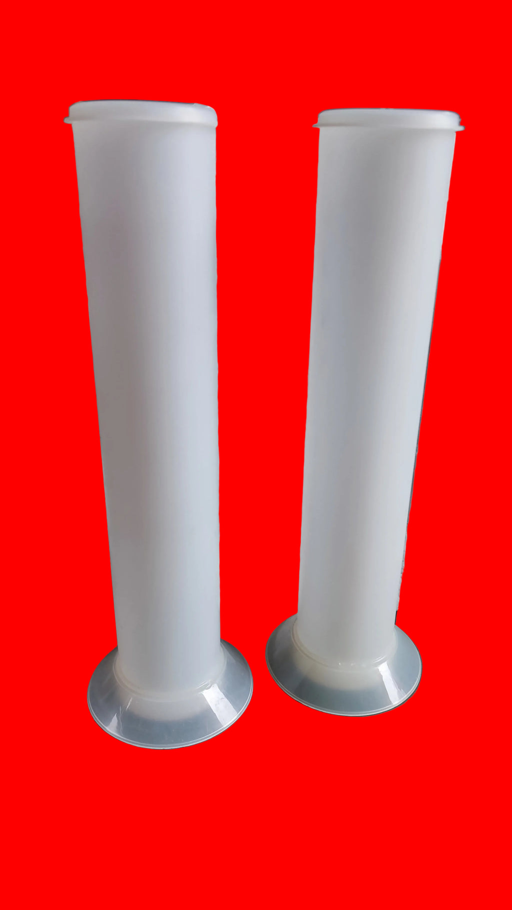 Bundeswehr 2 große runde Plastikröhren mit Deckel, für Glaspipetten oder ähnliches