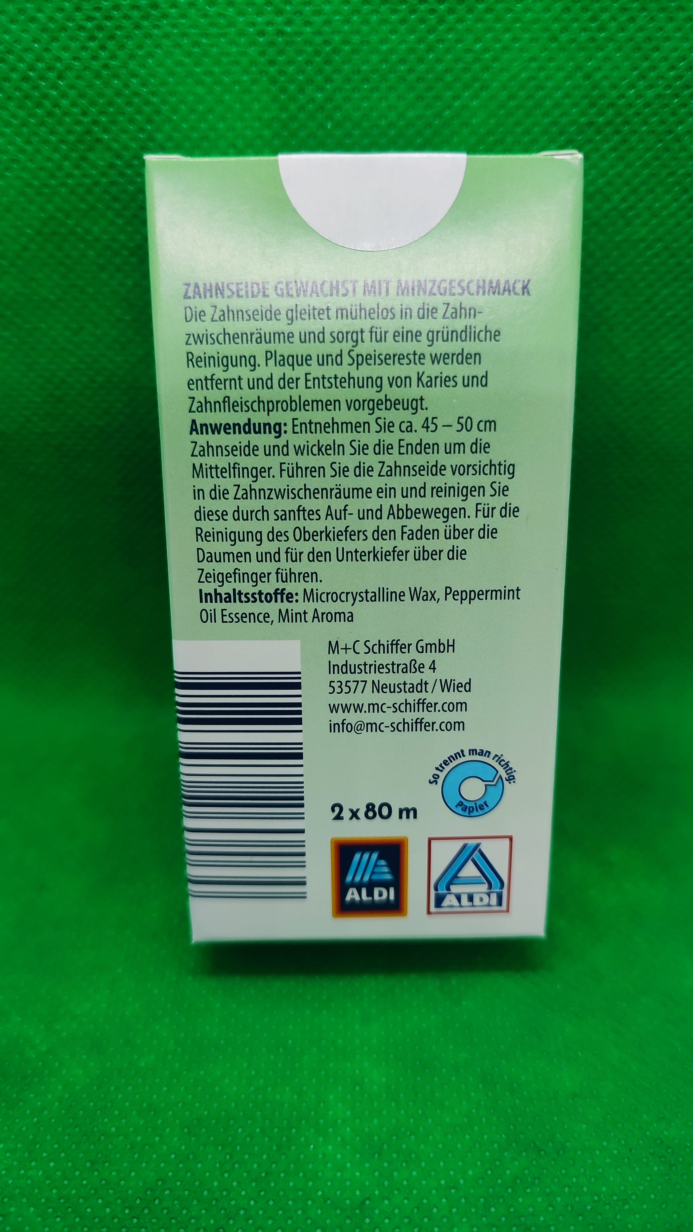 Dentitex Mint Zahnseide, gewachst; á 2-Pack = 2 x 80 m