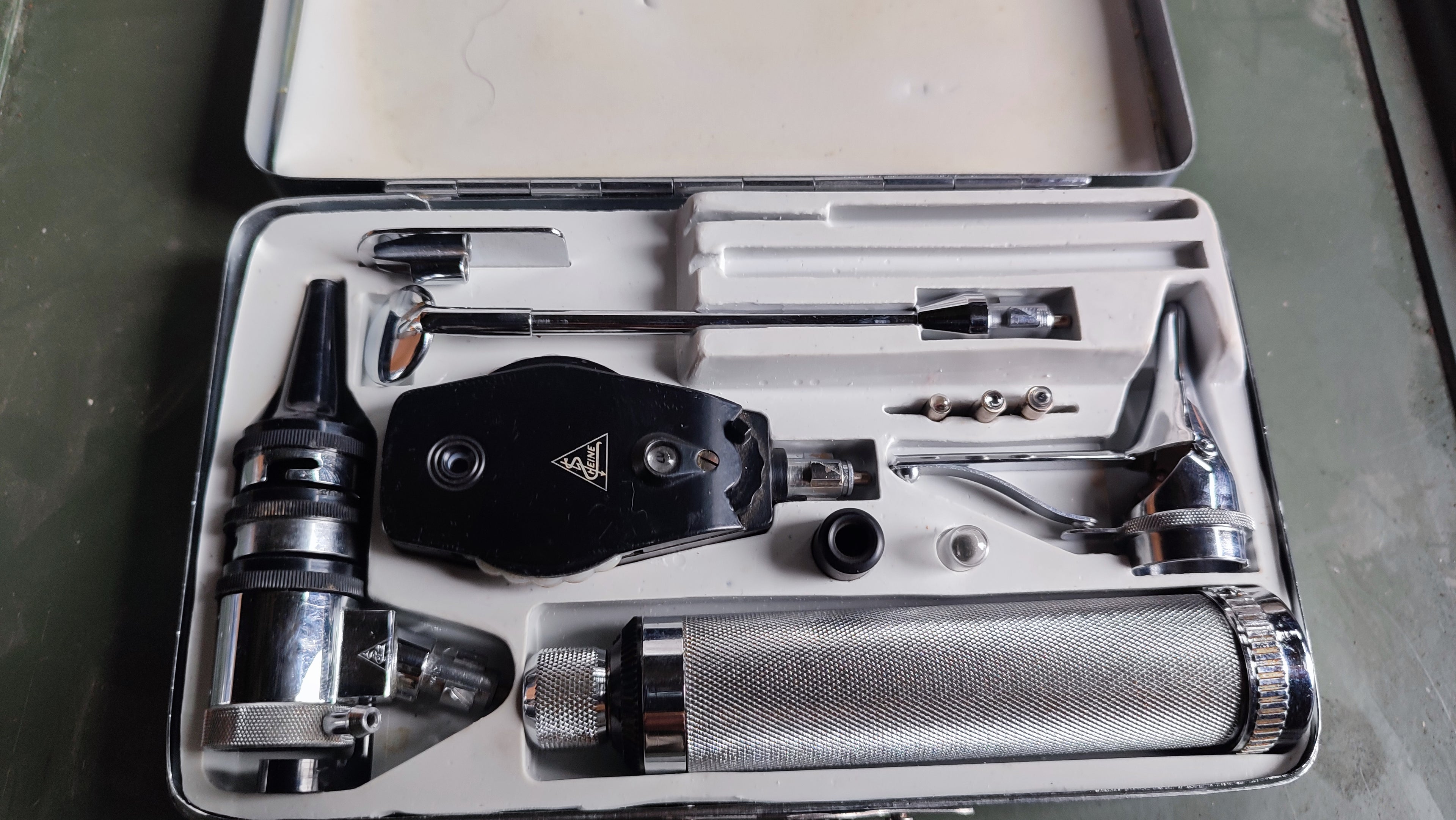 Bundeswehr Heine Kombiniertes Spiegelbesteck, vermutlich 60er Jahre, Sammlergegenstand (3)