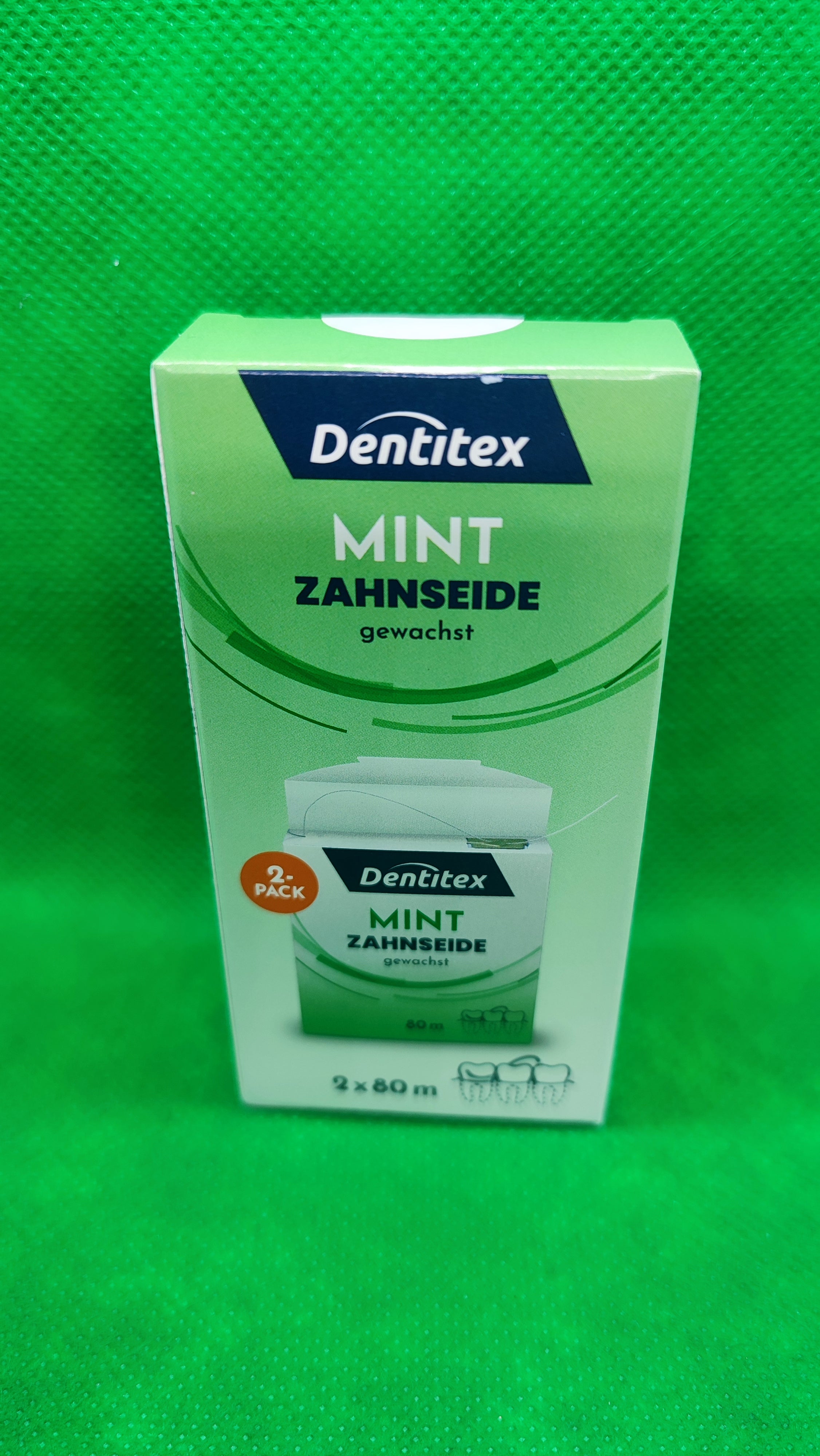 Dentitex Mint Zahnseide, gewachst; á 2-Pack = 2 x 80 m