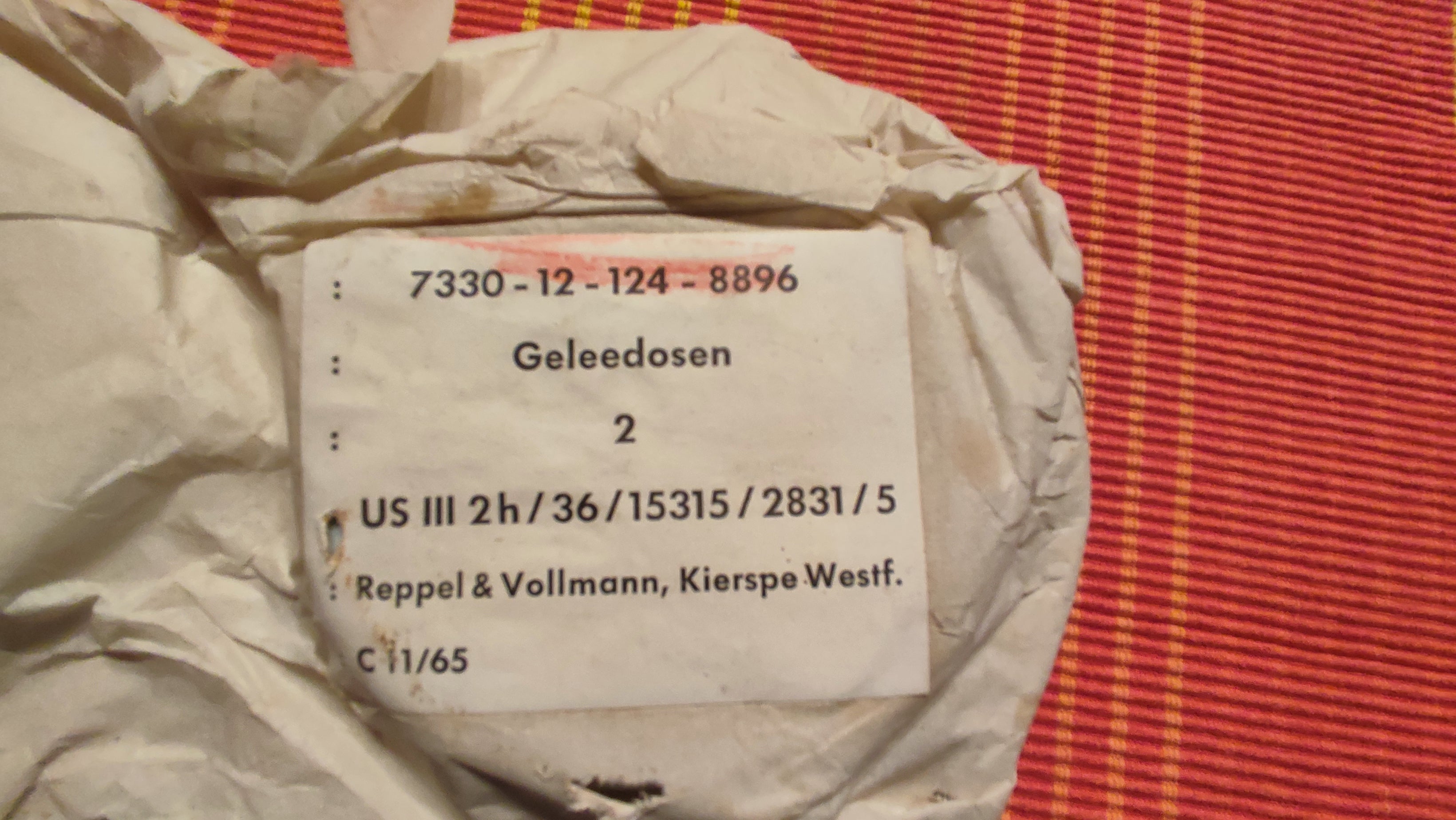 Bundeswehr VaLon Geleedose, 1965